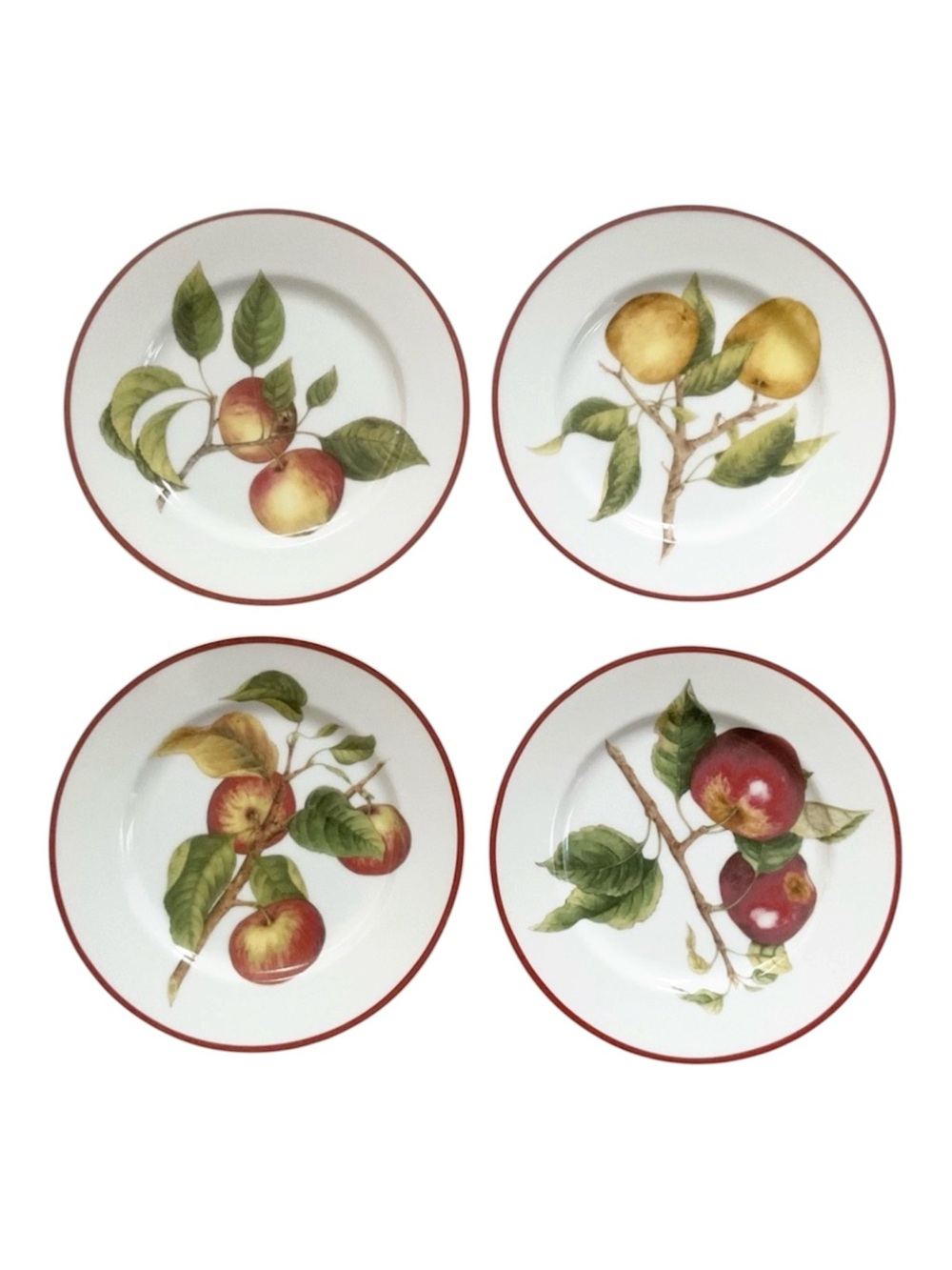 Williams Sonoma Apple Fruit Salad Dessert Plates Set 4 Made Japan 8”
